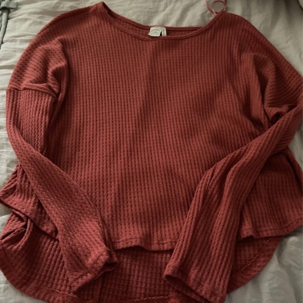 burn orange paper crane sweater